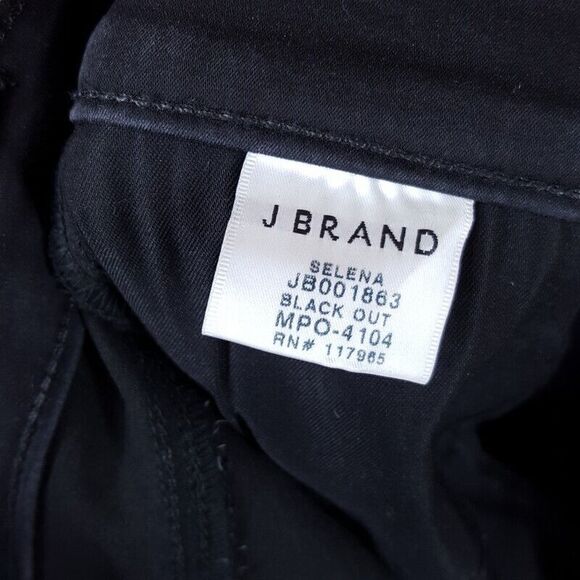 J BRAND Jeans Womens Size 27 Black Out Lace Hem Crop Stretch Denim SELENA - Picture 6 of 10